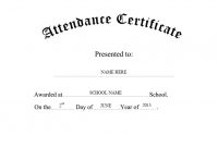 Attendance Certificate Template Word 8
