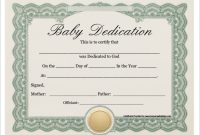 Baby Dedication Certificate Template 2