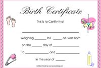 Baby Doll Birth Certificate Template 4