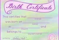 Baby Doll Birth Certificate Template 5