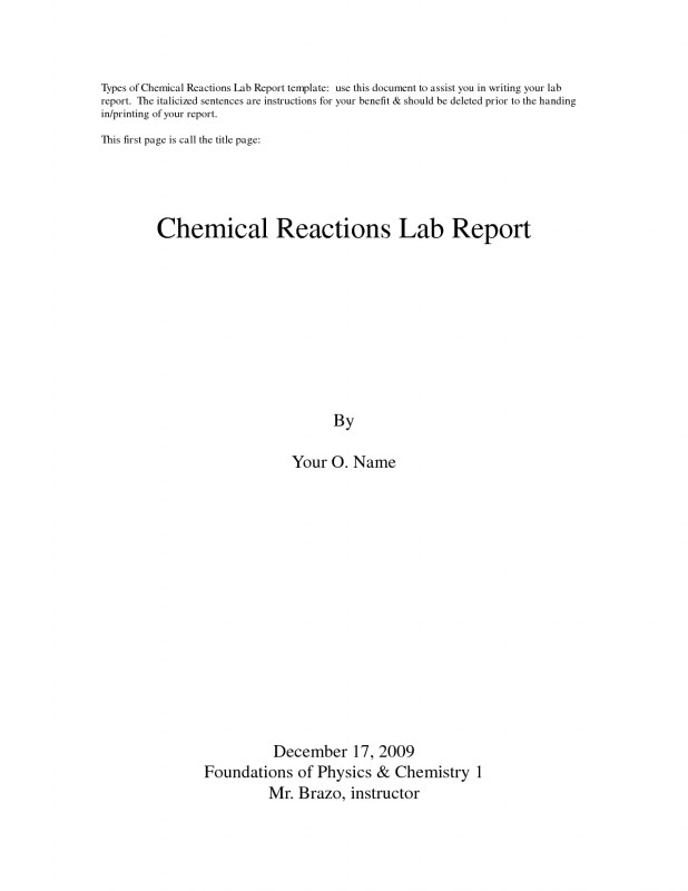 Formal Lab Report Template Awesome Science Report Cover Page Garaj Cmi C org