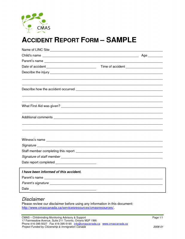 Generic Incident Report Template Awesome Template Incident Accident Report form toha