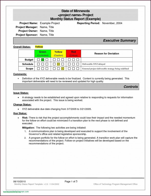 Progress Report Template Doc Professional Project Status Report Template Excel My Spreadsheet Templates