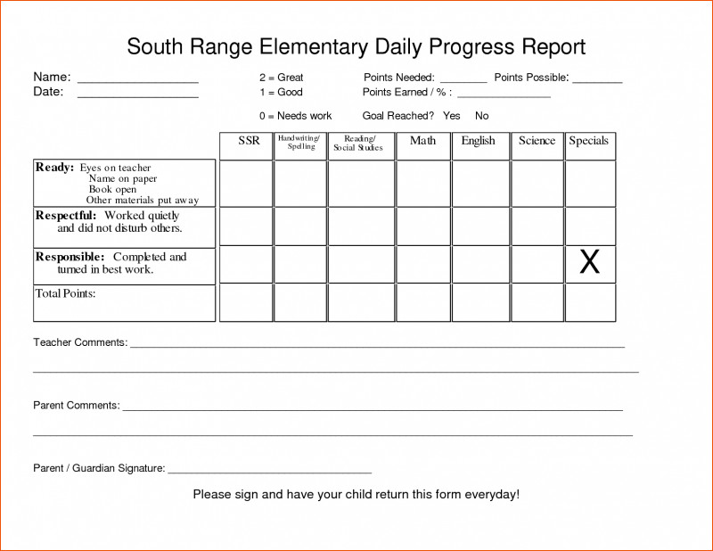School Progress Report Template New Student Progress Report Template Sansu Rabionetassociats Com