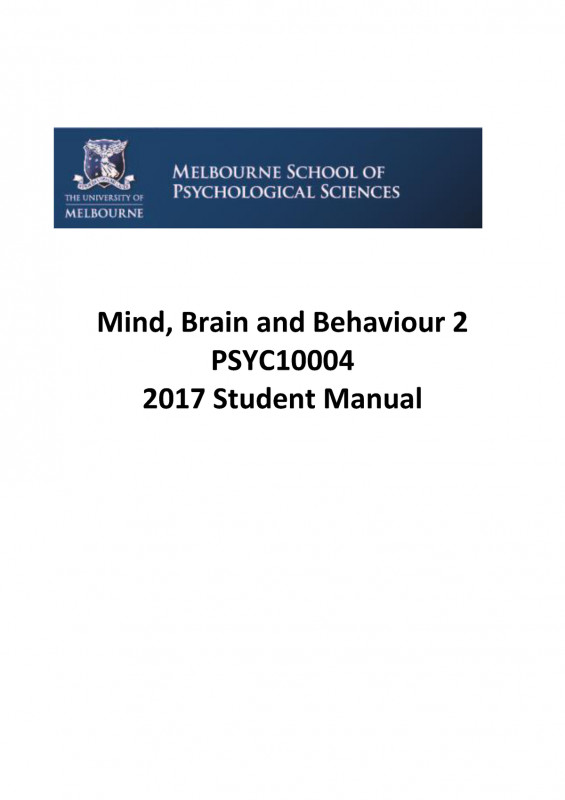 School Psychologist Report Template Professional 2017 Mbb2 Manual Mind Brain Behaviour 2 Psyc80002 Studocu