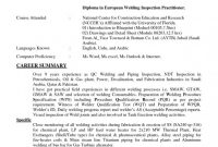 Welding Inspection Report Template Unique 100 Qc Resume Sample Quality Control Job Description Resume