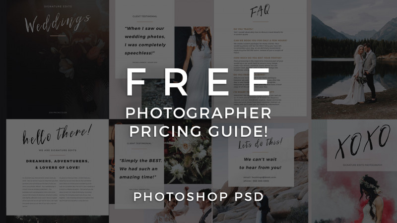 Architecture Brochure Templates Free Download Unique Free Photographer Pricing Guide Template Signature Edits Edit
