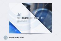 Creative Brochure Templates Free Download New Abstract Double Page Brochure Design Triangular Style with Blue