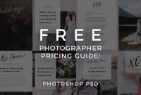 Single Page Brochure Templates Psd New Free Photographer Pricing Guide Template Signature Edits Edit