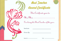 Best Teacher Certificate Templates Free 4