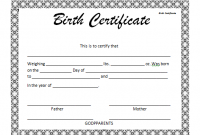 Birth Certificate Template for Microsoft Word