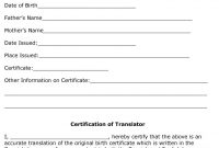 Birth Certificate Translation Template English to Spanish 2