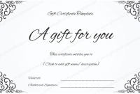 Black and White Gift Certificate Template Free