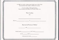 Blank Adoption Certificate Template 4