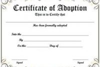 Blank Adoption Certificate Template 6