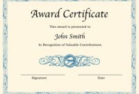 Blank Award Certificate Templates Word 6