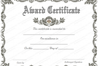 Blank Award Certificate Templates Word 8