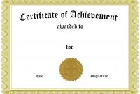 Blank Certificate Of Achievement Template 3