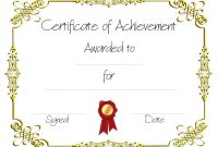 Blank Certificate Of Achievement Template 8