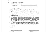 Certificate Of Completion Template Construction
