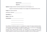 Certificate Of Conformance Template Free