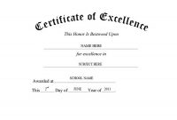Certificate Of Excellence Template Free Download 3