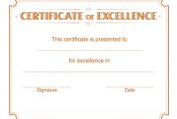Certificate Of Excellence Template Free Download 5