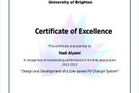 Certificate Of Excellence Template Word 5