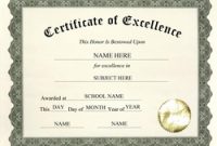 Certificate Of Excellence Template Word 6