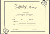 Certificate Of Marriage Template 4