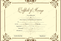 Certificate Of Marriage Template 6
