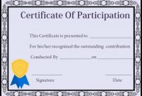 Certificate Of Participation In Workshop Template 6