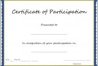 Certificate Of Participation Template Word 6