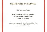 Certificate Of Service Template Free 2