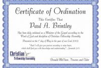 Certificate Of ordination Template
