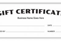 Company Gift Certificate Template