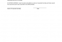 Corporate Secretary Certificate Template 4