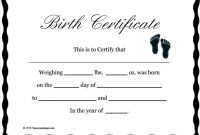Editable Birth Certificate Template 5
