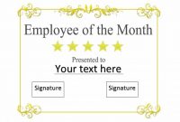 Employee Of the Month Certificate Templates