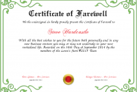 Farewell Certificate Template 4
