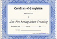 Fire Extinguisher Certificate Template 4