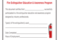 Fire Extinguisher Certificate Template 5