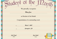 Free Printable Student Of the Month Certificate Templates 12