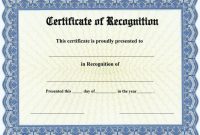 Free Template for Certificate Of Recognition 11