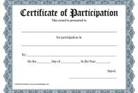 Free Printable Certificates Of Participation
