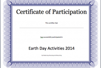 Free Templates for Certificates Of Participation