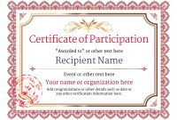 Free Templates for Certificates Of Participation 9