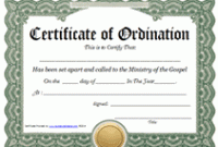 Free ordination Certificate Template