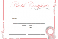 Girl Birth Certificate Template 5
