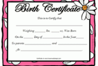 Girl Birth Certificate Template 8